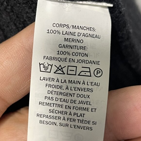 L.L. Bean Womens Commando Sweater Jacket L Merino Wool Black Full Zip - Picture 4 of 6